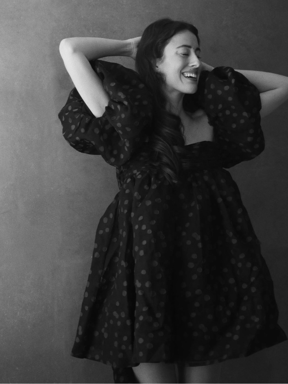 Aje La Piscine Puff Sleeve Polka Dot Mini Dress